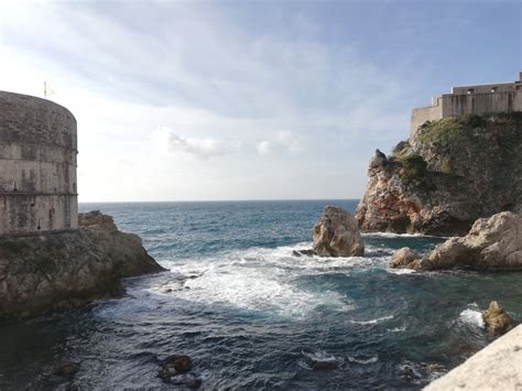 Free Images : croatia, blue sea, shore, rocky beach, bay, Dubrovnic fort, Minceta fort, sky ...