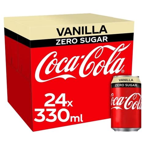 Coca Cola Zero Sugar Vanilla Soft Drink 24 X 330Ml - Tesco Groceries