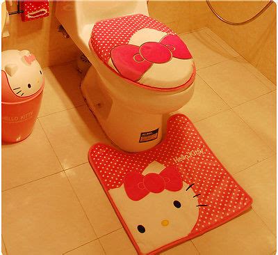 Kawaii! Cute Pink Hello Kitty Bath Mat Rug Toilet Seats Lid Cover,Christmas Gift | #490033550