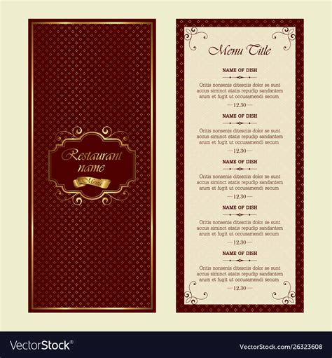 Restaurant menu - luxury style Royalty Free Vector Image