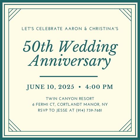 Free Printable 50Th Anniversary Invitations