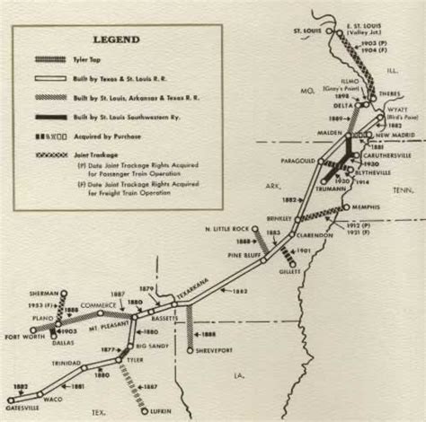 Cotton Belt Route and the St. Louis and Southwestern Railway, and its history in Tyler Texas