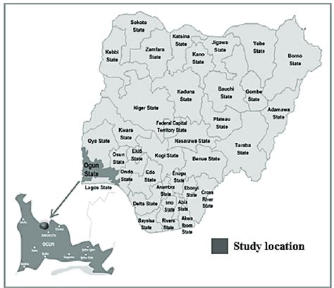 Map showing the study location in Abeokuta, Ogun State, South-western... | Download Scientific ...