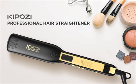 KIPOZI Wide Titanium Hair Straightener Professional Flat Iron Fast Heat ...