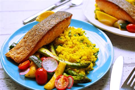 salmon with couscous 2 – Delishar | Singapore Cooking, Recipe, and Food Blog