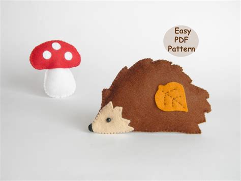 Hedgehog Pattern Felt Animal Tutorial Hedgehog Felt Ornament