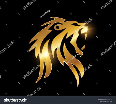 Vector Illustration Golden Lion Head Vector Stock Vector (Royalty Free ...