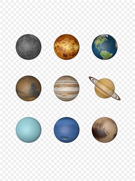 Solar System Planets Vector Art PNG, Beautiful Solar System Nine Big ...