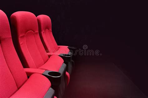 Empty New Red Seats in Auditorium. Stock Image - Image of film ...