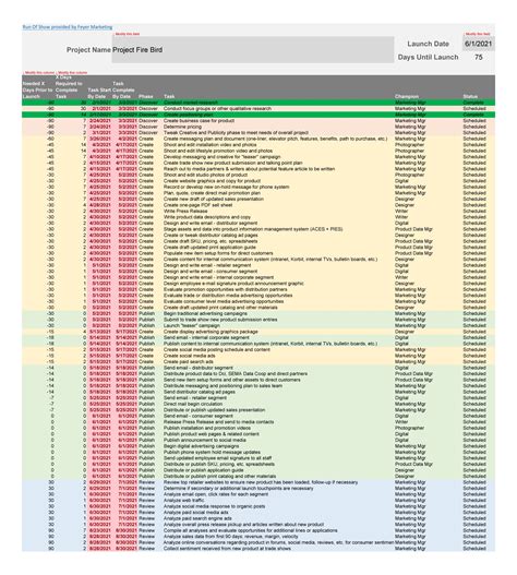 40 Free Run of Show Templates (Excel / Word) - TemplateArchive