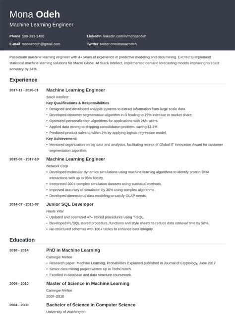 Machine Learning Resume: Samples and Writing Guide