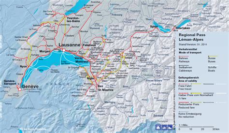 SwissPasses.com :: Discounted Swiss Regional Rail Passes :: Lake Geneva Pass — Map of Validity ...