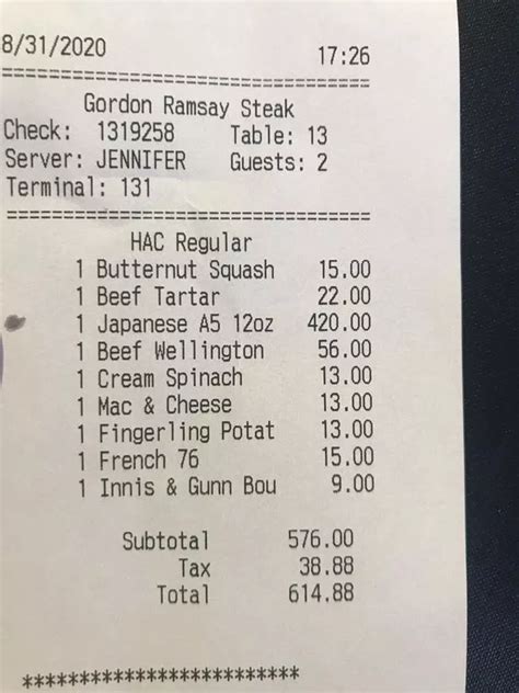 Gordon Ramsay restaurant diner who 'didn't read the menu carefully' hit with huge bill ...