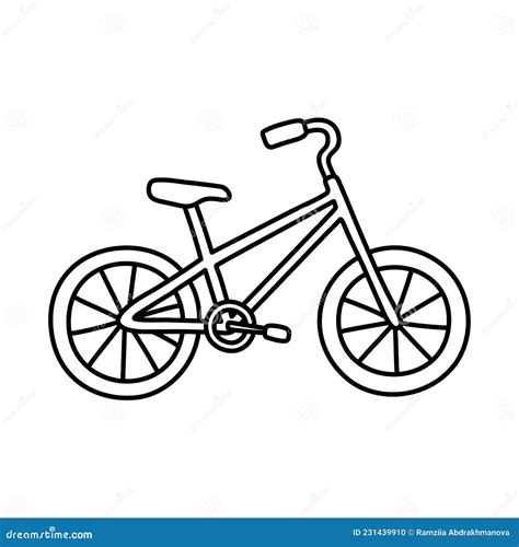 Bike. Freehand Drawing. Icon Black And White Vector Illustration ...