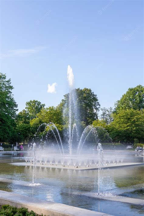 Premium Photo | Beautiful fountain in the city park