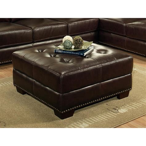 Abbyson Living Italian Leather Ottoman by OJ Commerce ABBL208 - $494.00