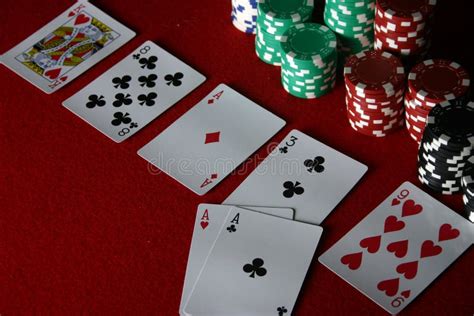 Playing Poker Related Games with Cards and Chips Stock Image - Image of ...