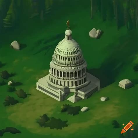 Fantasy rpg game: capitol building in a forest