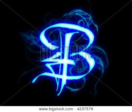 Blue Flame Magic Font Over Black Image & Photo | Bigstock