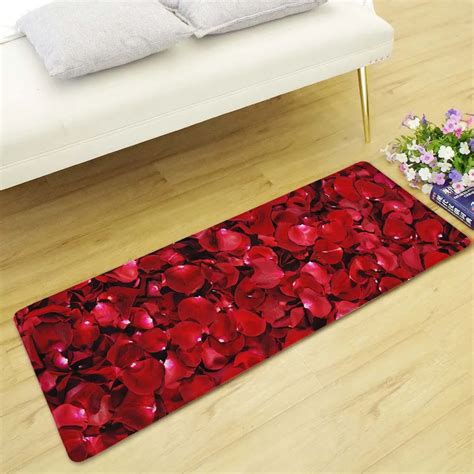 Red Anti slip Washable Long Kitchen Mat Bedroom Floor Carpet Entrance Doormat 40x120CM-in Mat ...