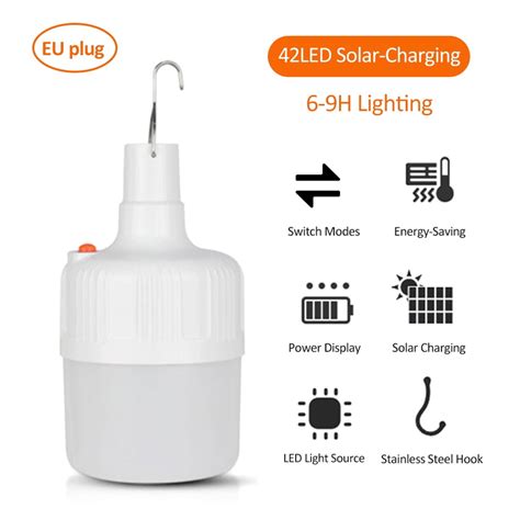 LEDs Solar Charging-Bulb Lamp Rechargeable Ultra Bright 2/5 Modes SMD5730 Emergency Light for ...