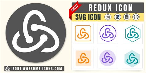 Redux Icon SVG: Free Redux SVG Icon Code Path, HTML/CSS | White, Vector File