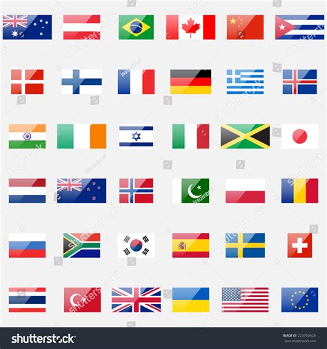 World Flags Vector Collection 36 Detailed Stock Vector (Royalty Free ...