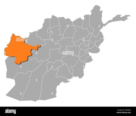 Political map of Afghanistan with the several provinces where Herat is ...