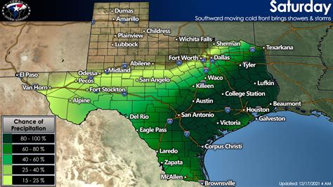 Strong cold front arrives Tonight & Saturday with Storms for Texas