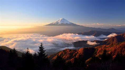 Mount Fuji at Sunrise HD wallpaper