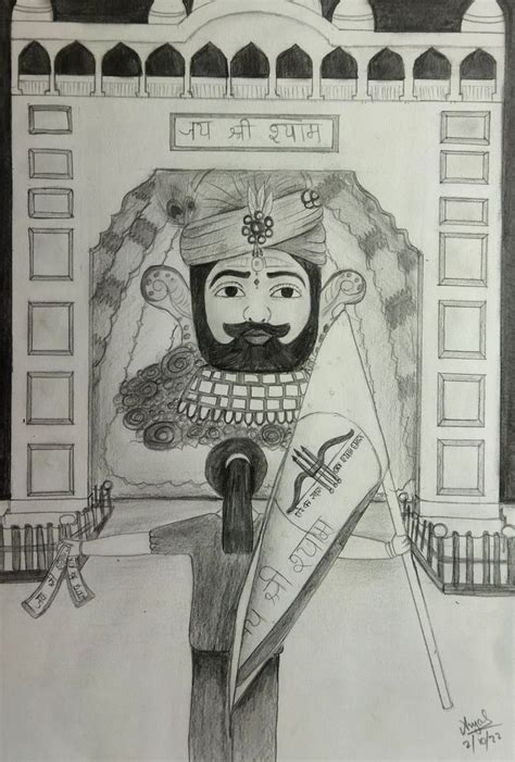 Drawing toran dwar, khatu shyam ji in 2022 | Art, Drawings, Humanoid sketch