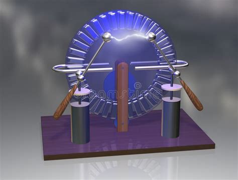 Wimshurst Machine with Two Leyden Jars. 3D Illustration of ...