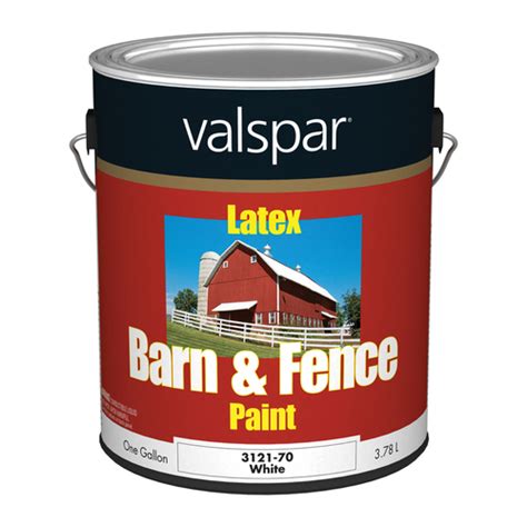 Valspar 018.3121-70.007 018.007 Barn and Fence Paint, White, 1 gal