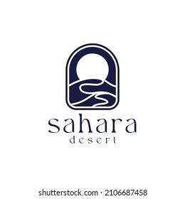 Sahara Desert Moon Light Logo Concept Stock Vector (Royalty Free ...