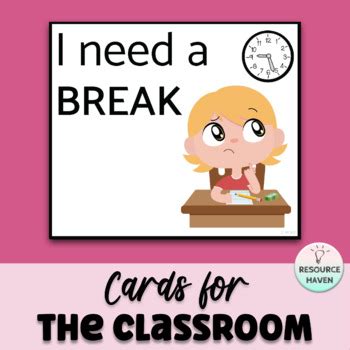 'I Need A Break' Card Set for Children by Resource Haven | TPT