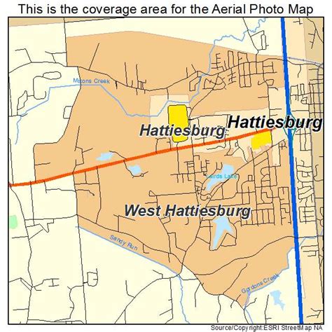 Aerial Photography Map of West Hattiesburg, MS Mississippi