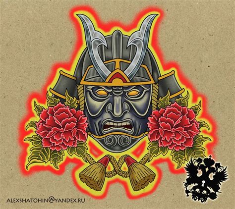 Shoulder tattoo design, all Photoshop. | SAMURAI | Samurai mask tattoo, Samurai drawing, Samurai ...