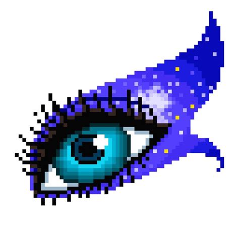 Pixel Art Eye on White Background