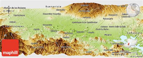 Physical Panoramic Map of Apatzingan