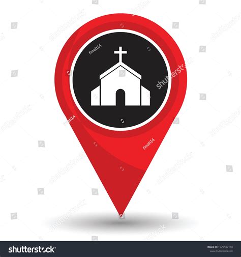 Pin Pointer Location Church Symbol Stock Vector (Royalty Free) 1929592118 | Shutterstock