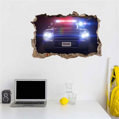 American Police Wall Sticker - Wall Decal Art Mural - Blue Side Studio