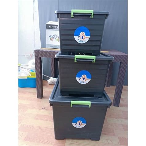 BAILE 120L , 90L, 65L Heavy Duty Storage box with wheels and handle/storage | Lazada PH