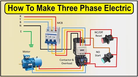 How To Make 3 phase motor wiring diagram | 3 phase motor connection ...