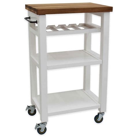 Steve Silver Belden Cottage 2-Shelf Kitchen Cart with Wine Bottle ...