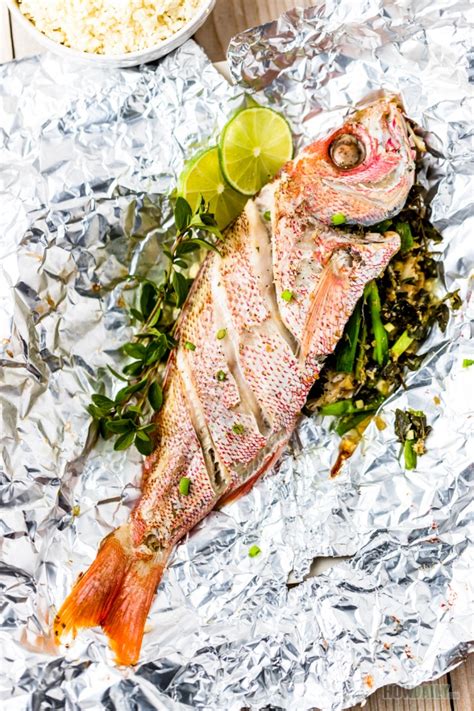 Oven Baked Whole Red Snapper with Seasoning Herb Recipe