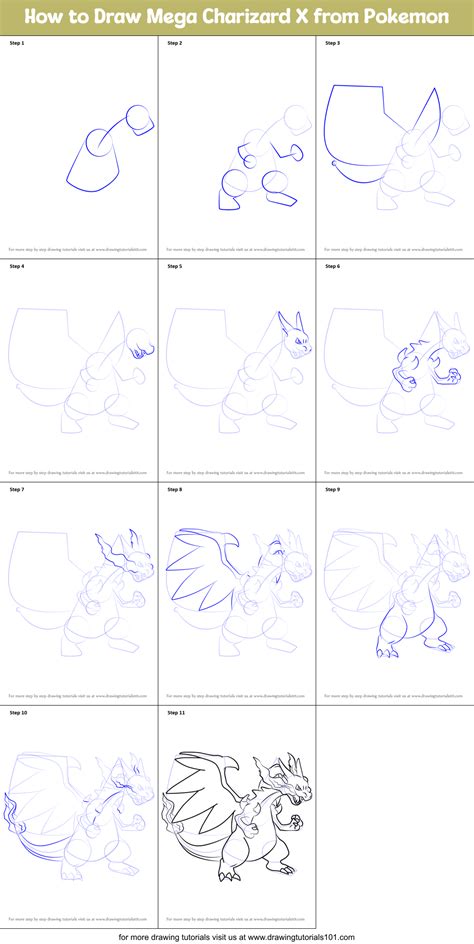 How To Draw Mega Charizard X From Pokemon Printable Step By Step 8960 | The Best Porn Website