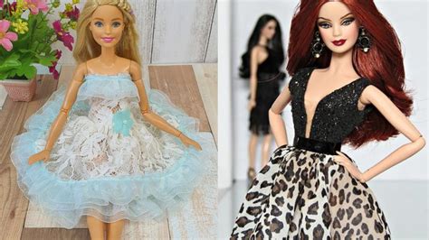 4 Gorgeous DIY Barbie Doll Dresses / Gown for Barbie - YouTube