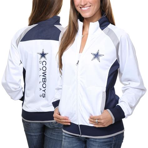 Dallas Cowboys Ladies Full Zip Track Jacket - White