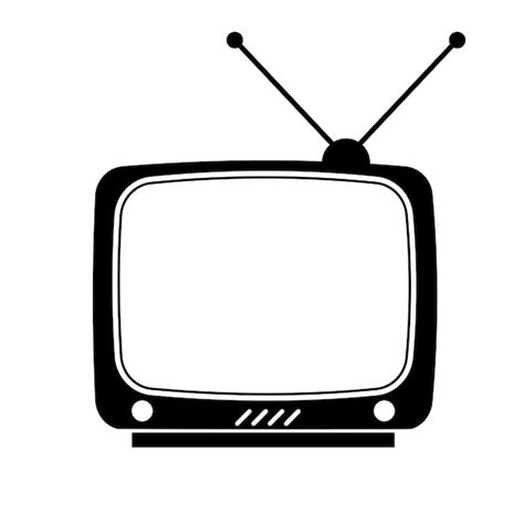 Premium Vector | Silhouette drawing of a retro TV an old television ...