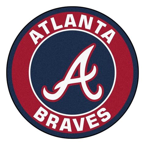 FANMATS Atlanta Braves MLB Roundel Mat 2-ft x 2-ft Blue Round Indoor ...